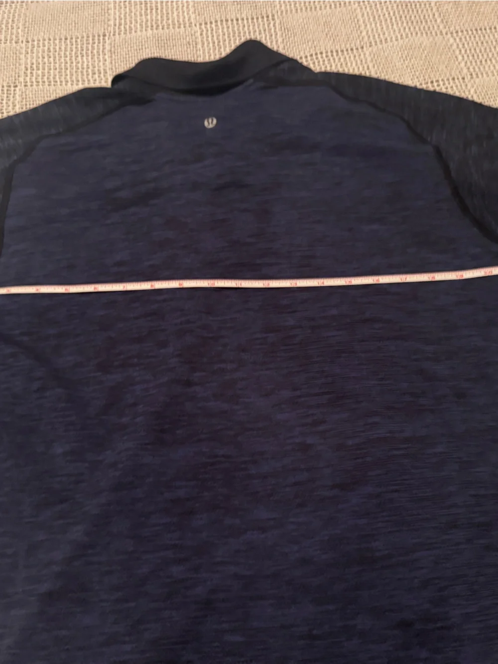lululemon athletica Navy and Black Women’s Polo.  Blue/black heather.